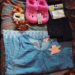 Blue Top with Pink Shoes and Accessories